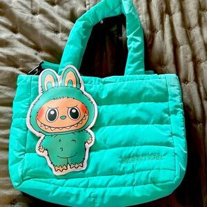Brand New Labubu Tote Mint Green with Removable Velcro Labubu